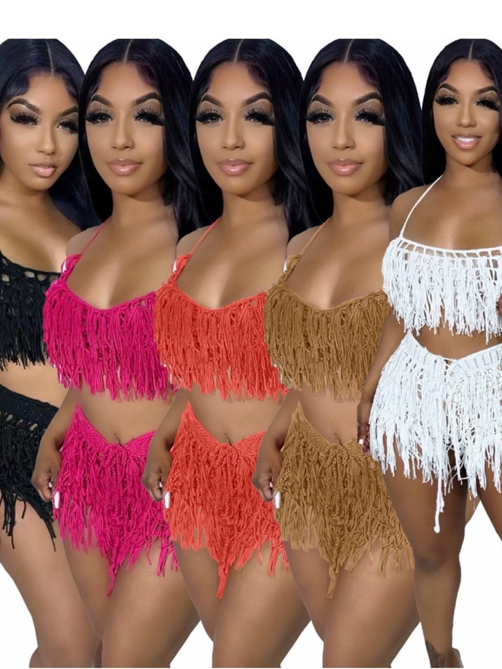 Women’s Fringe Two-Piece Set - White